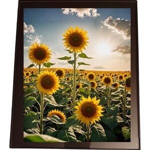 Field of Sunflowers In A Glass Front Frame 8x10 Picture AI wall
